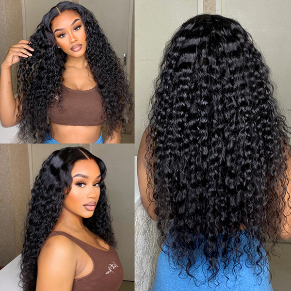 Luvme Hair 180% Density | Water Wave 13x4 Frontal HD Lace Glueless Free Part Long Curly Wig 100% Human Hair