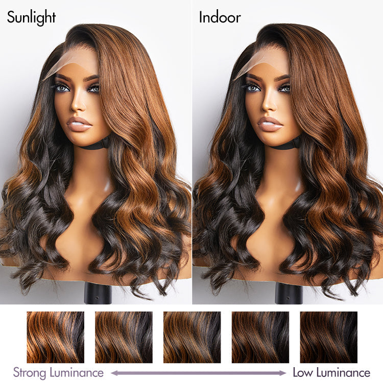 Luvme Hair 180% Density | Trendy Brown with Black Peekaboo Loose Wave Glueless 5x5 Closure Lace Wig