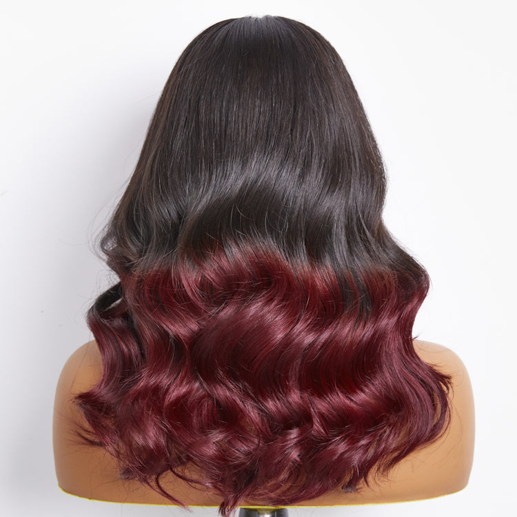 Limited Design | Dark Red Highlight Loose Wave Glueless 5x5 Closure HD Lace Wig