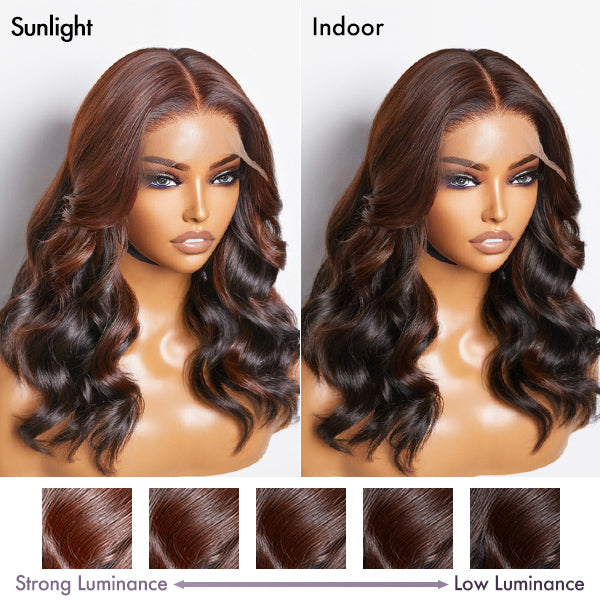 Limited Design | Peekaboo Bronze Brown Loose Body Wave Glueless 5x5 Closure HD Lace Wig