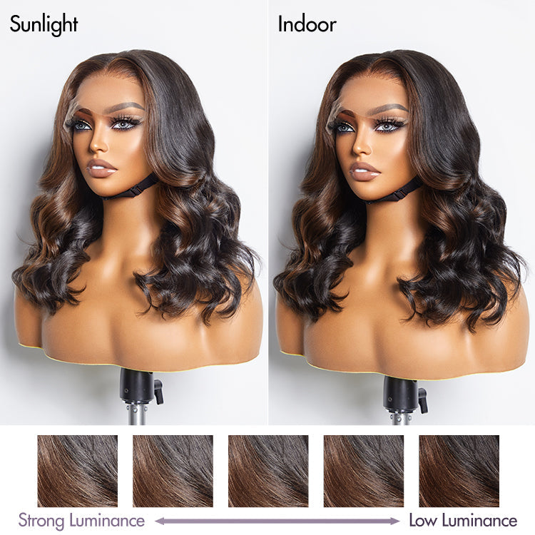 Classic and Chic Brown Highlights Loose Body Wave Glueless 5x5 Closure Lace Wig