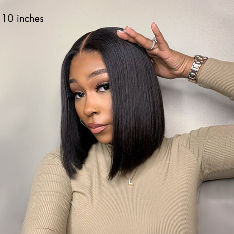 Luvme Hair Beginner Friendly Glueless Silky Blunt Cut 4x4 Closure Bob Wig 100% Human Hair | Upgraded 2.0