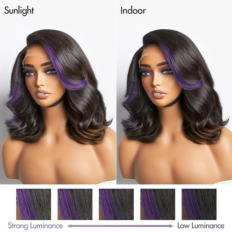 Limited Design | Purple Highlights Loose Wave Glueless 5x5 Closure HD Lace Wig