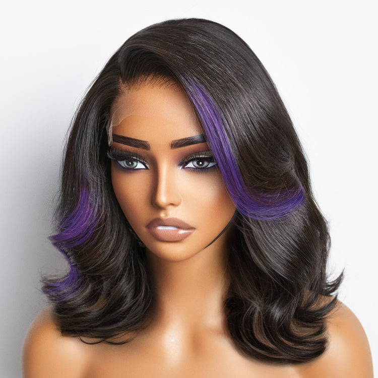 Limited Design | Purple Highlights Loose Wave Glueless 5x5 Closure HD Lace Wig