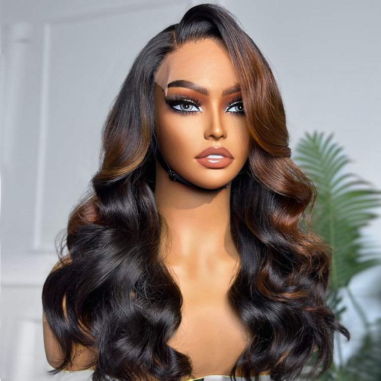 Luvme Hair 180% Density | Trendy Brown with Black Peekaboo Loose Wave Glueless 5x5 Closure Lace Wig