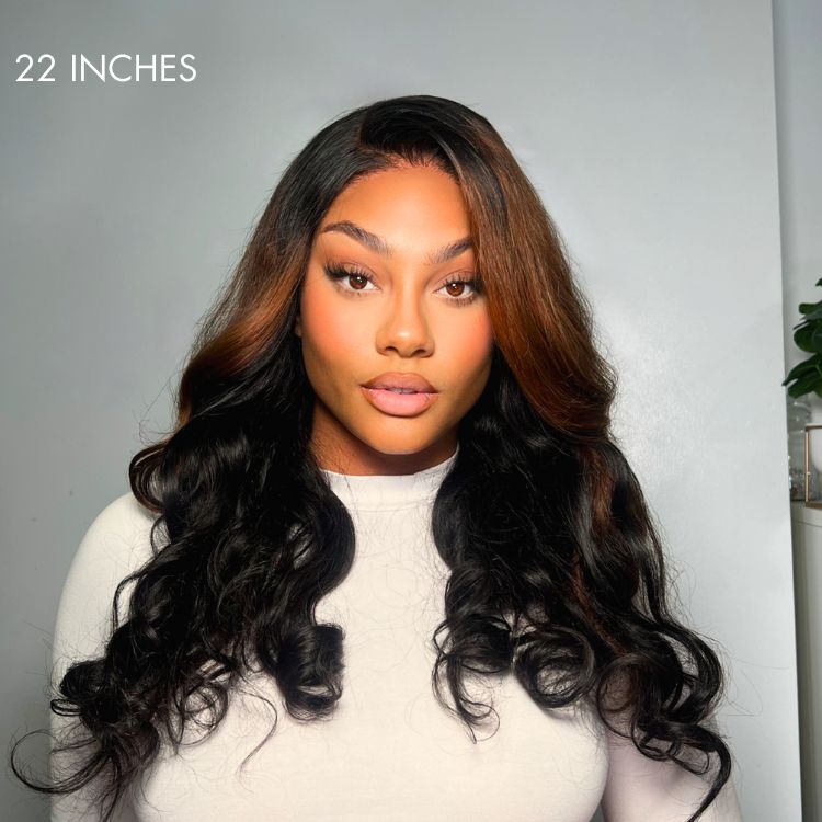 Luvme Hair 180% Density | Trendy Brown with Black Peekaboo Loose Wave Glueless 5x5 Closure Lace Wig