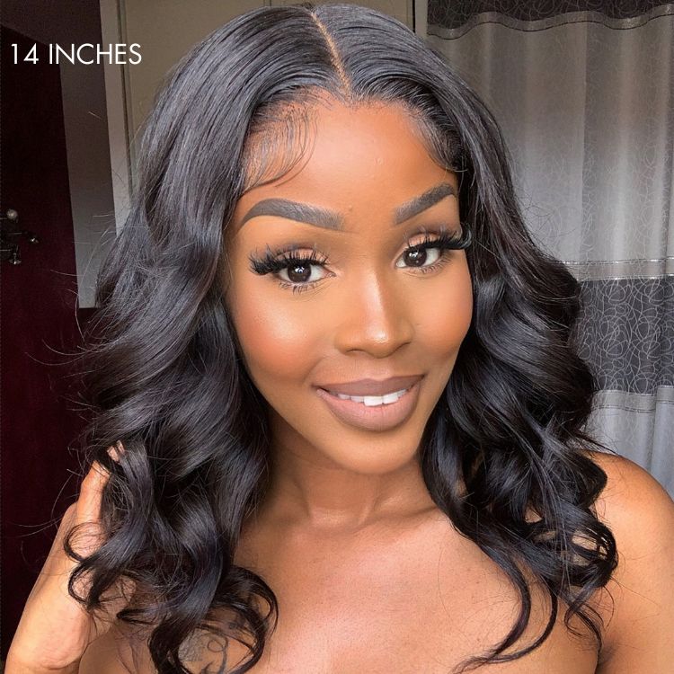 Luvme Hair 180% Density | Natural Black Loose Body Wave 5x5 Closure HD Lace Glueless Mid Part Long Wig | Large & Small Cap Size