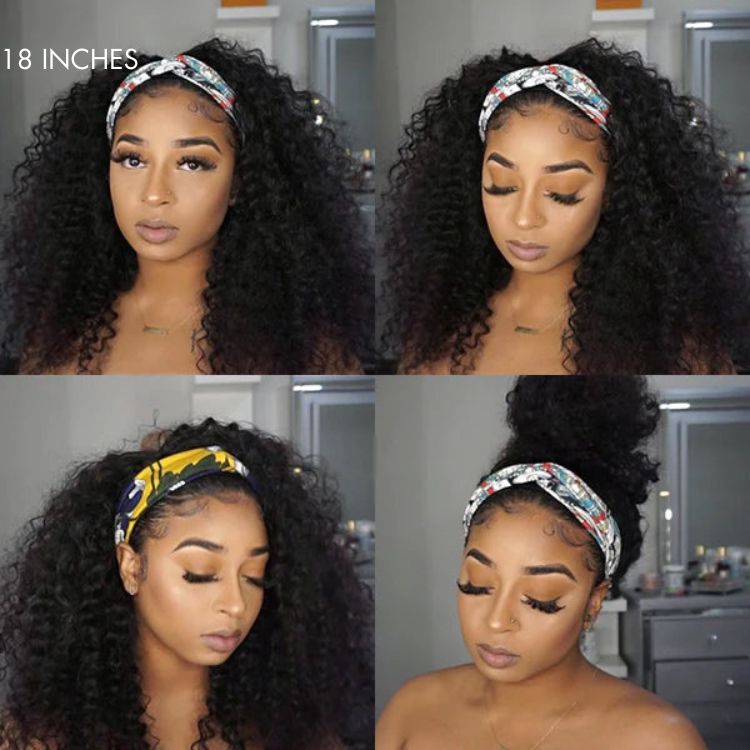 Luvme Hair Throw On & Go Deep Wave No Lace Glueless Long Headband Wig 100% Human Hair (Get Free Trendy Headbands)