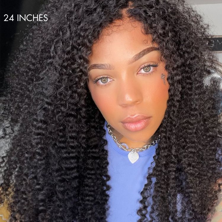 Luvme Hair 180% Density |  Bouncy Fluffy Afro Curls C Part Glueless 5x5 Closure Lace Wig Pre-bleached