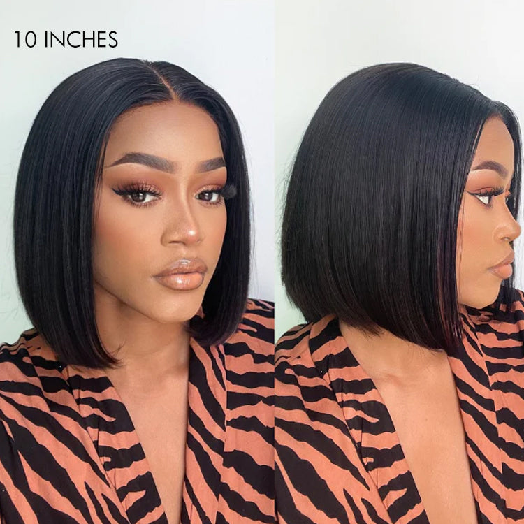 Glueless 4x4 Closure Undetectable HD Lace Bob Wig 100% Human Hair | Pre-bleached Knots