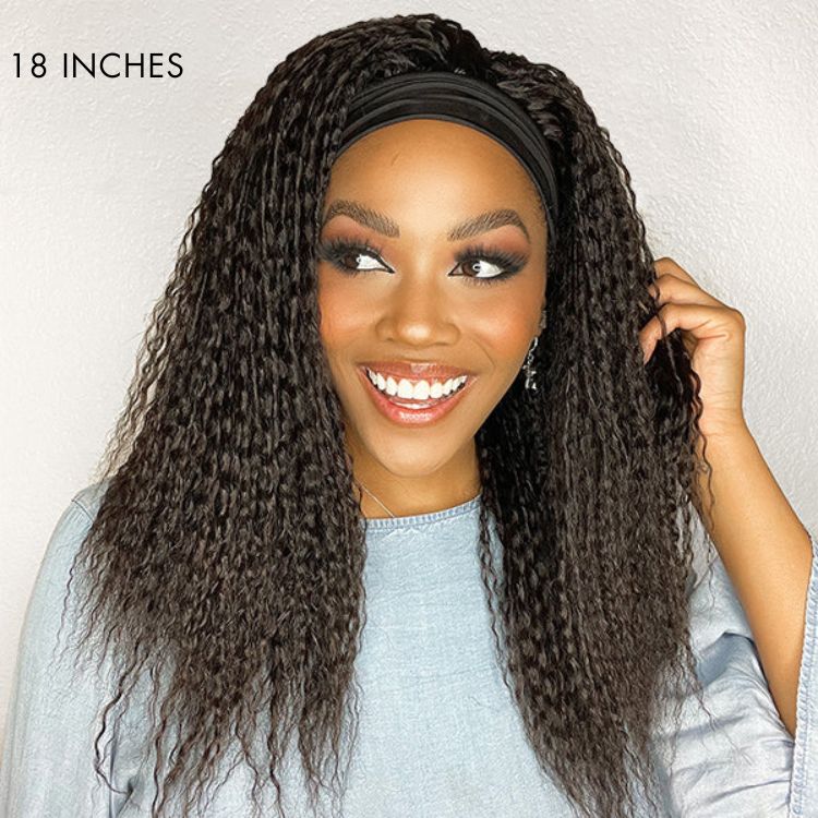 Throw On & Go Dreadlock Style Glueless Long Headband Wig 100% Human Hair