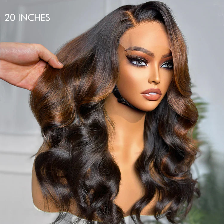 Luvme Hair 180% Density | Trendy Brown with Black Peekaboo Loose Wave Glueless 5x5 Closure Lace Wig