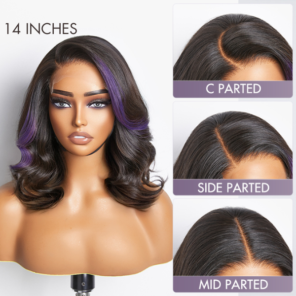 Limited Design | Purple Highlights Loose Wave Glueless 5x5 Closure HD Lace Wig