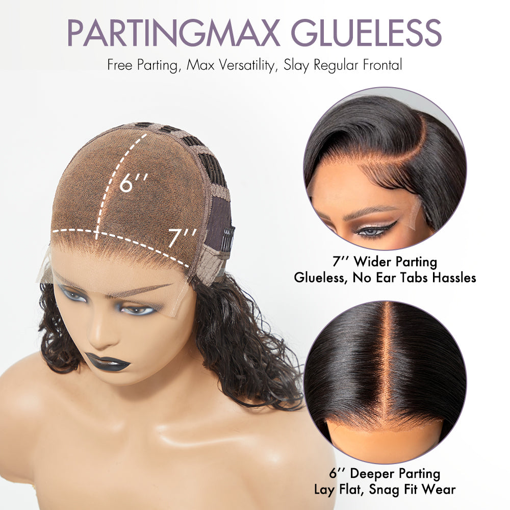 Luvme Hair PartingMax Glueless Wig Water Wave Versatile 7x6 Closure HD Lace Short Wig Ready to Go