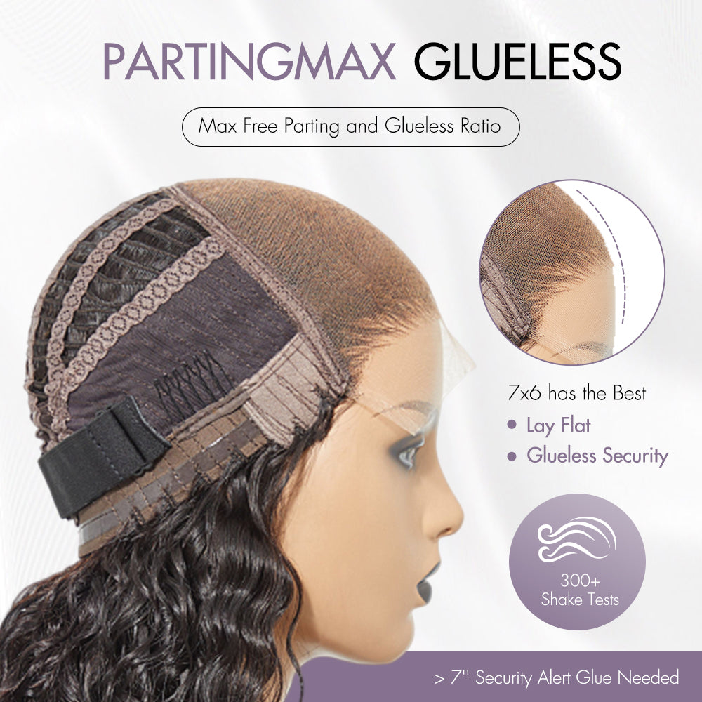 Luvme Hair PartingMax Glueless Wig Water Wave Versatile 7x6 Closure HD Lace Short Wig Ready to Go