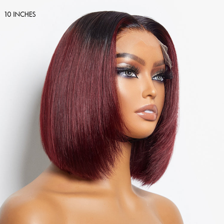 Limited Design | Ombre Highlight Silky Blunt Cut Glueless 5x5 Closure HD Lace Bob Wig