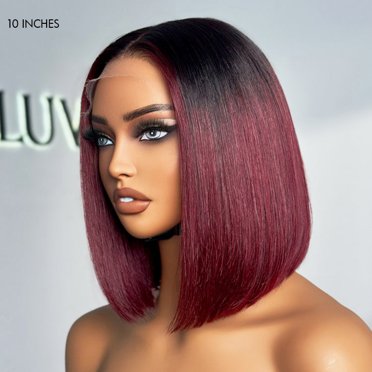 Limited Design | Ombre Highlight Silky Blunt Cut Glueless 5x5 Closure HD Lace Bob Wig