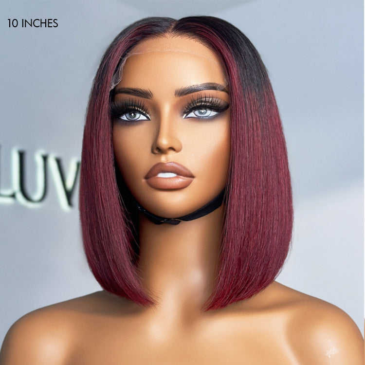 Limited Design | Ombre Highlight Silky Blunt Cut Glueless 5x5 Closure HD Lace Bob Wig