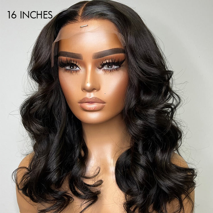 1 SEC INSTALL WIG | Gorgeous Natural Black Loose Wave 5x5 Closure Lace Glueless Short Wig 100% Human Hair | Large & Small Cap Size