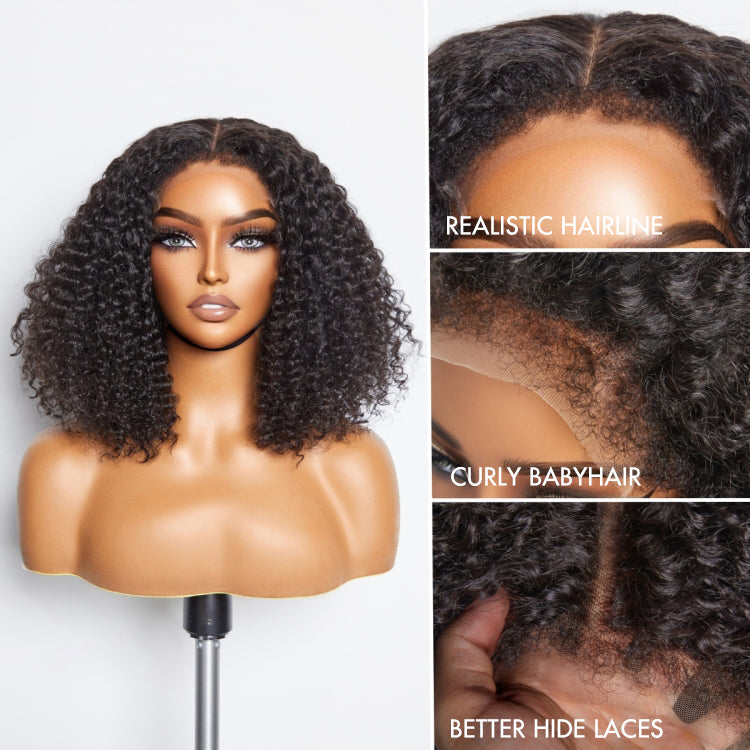 4C Edges | Kinky Curly Glueless 5x5 Closure HD Lace Wig Ready To Go 100% Human Hair