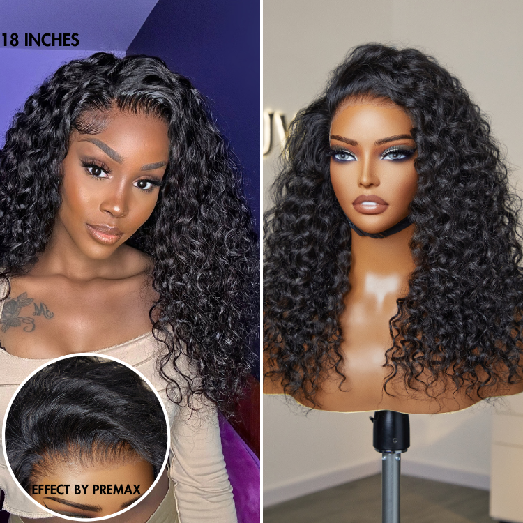 PreMax Wigs | 360 Lace Super Natural Hairline Water Wave / Body Wave Free Part Human Hair Wig