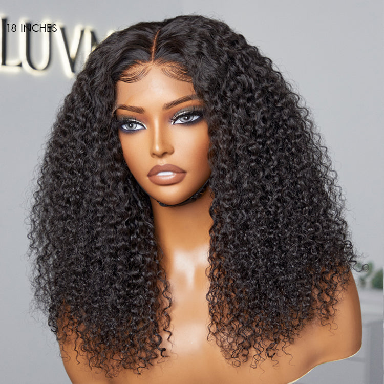 Breathable Cap Afro Curly Left C Part Glueless 5x5 Closure Lace Wig Beginner Friendly