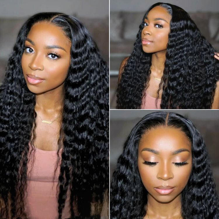 Boho-Chic | Flowy Bohemian 5x5 Closure Lace Glueless Mid Part Long Curly Wig 100% Human Hair