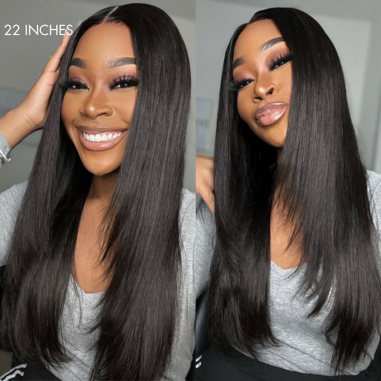 Luvme Hair 180% Density | Trendy Layered Cut Pre-plucked Glueless 5x5 Closure Lace Wig 100% Human Hair