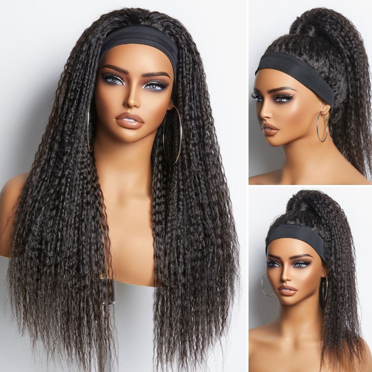 Throw On & Go Dreadlock Style Glueless Long Headband Wig 100% Human Hair