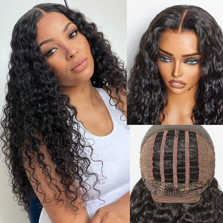 Breathable Cap Water Wave Glueless 5x5 Closure HD Lace Long Curly Wig Beginner Friendly