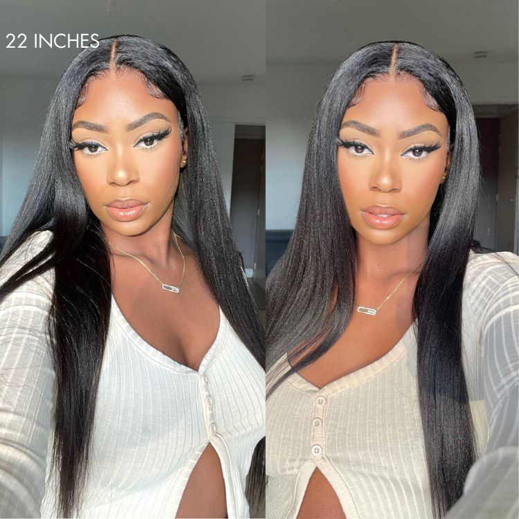 Luvme Hair Yaki Straight 5x5 Closure HD Lace Glueless Long Wig 100% Human Hair