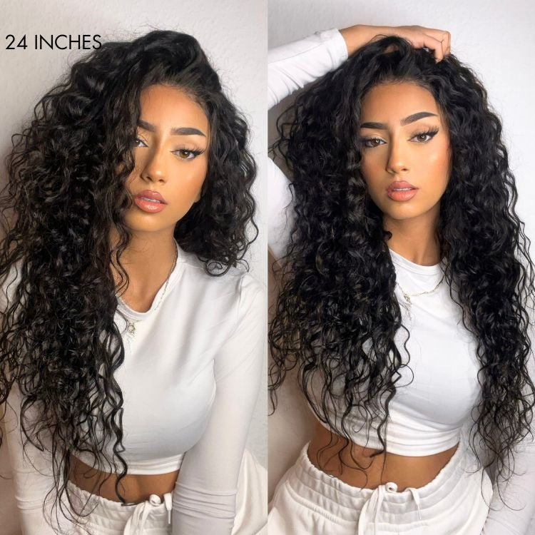 Luvme Hair PartingMax Glueless Wig Ombre Copper Brown / Natural Black Water Wave 7x6 Closure HD Lace Wig