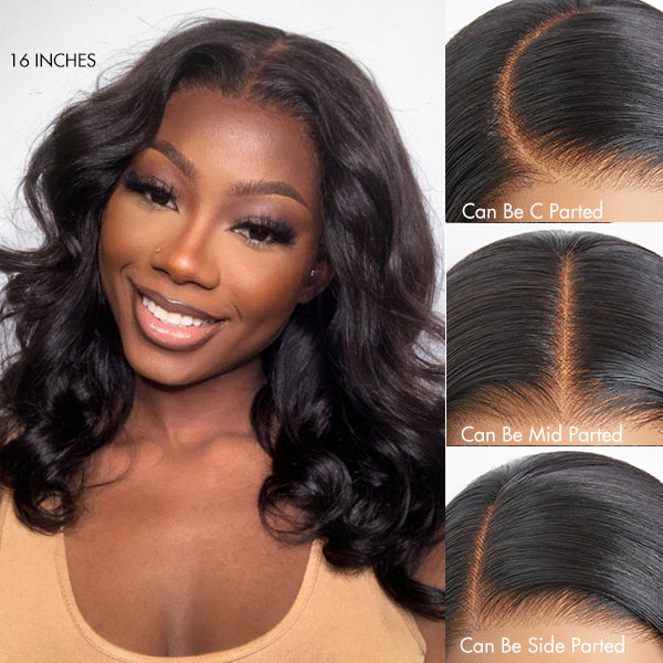 1 SEC INSTALL WIG | Gorgeous Natural Black Loose Wave 5x5 Closure Lace Glueless Short Wig 100% Human Hair | Large & Small Cap Size