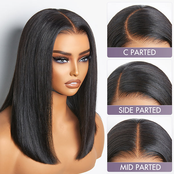 PreMax Wigs | Silky Blunt Cut Glueless 5x5 Closure Lace Shoulder Length Bob Wig Ready to Go Pre Plucked & Bleached