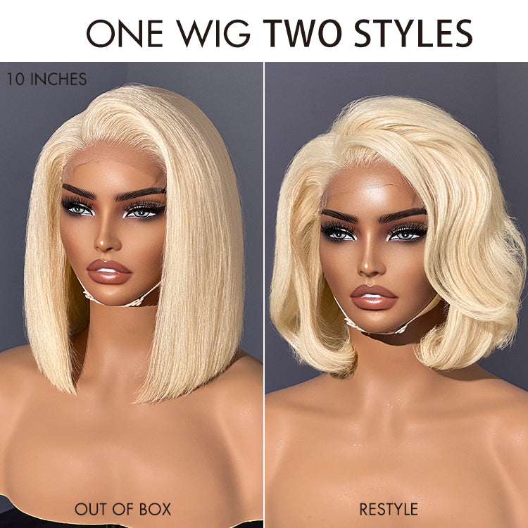 Blonde 613 Glueless 5x5 Closure HD Lace Bob Wig 100% Virgin Human Hair