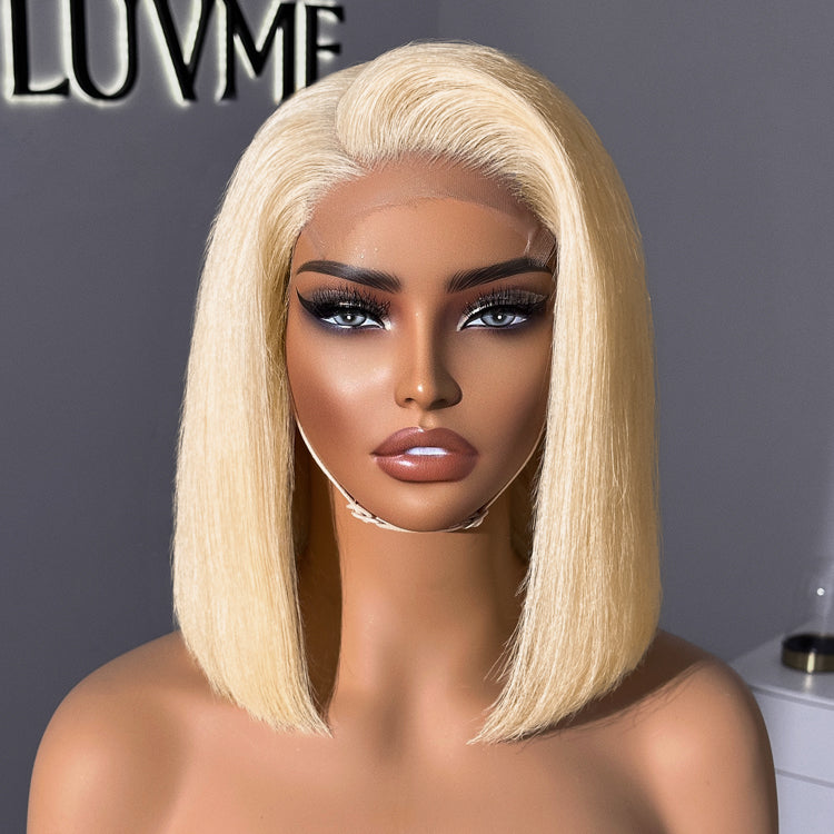 Blonde 613 Glueless 5x5 Closure HD Lace Bob Wig 100% Virgin Human Hair