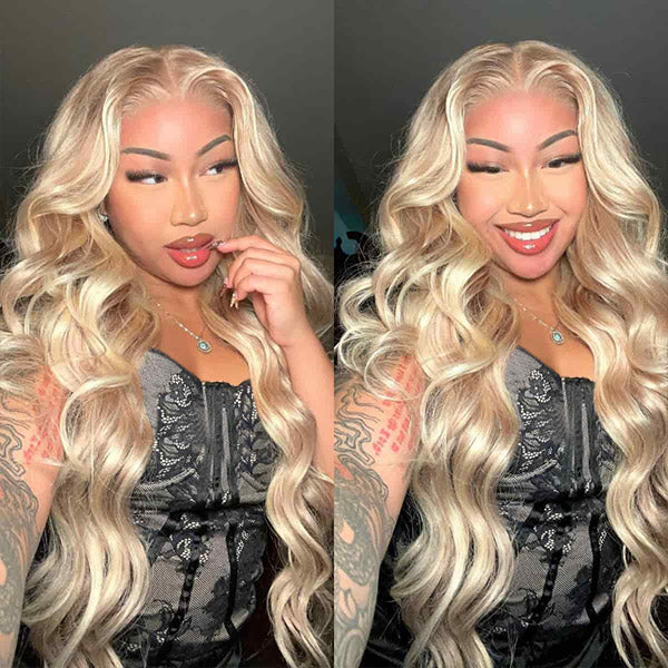 Bundles of Roses Blonde with Brown Highlights P10/613 Body Wave Ready To Wear Glueless Wig