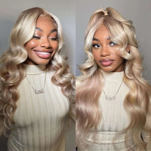 Bundles of Roses Blonde with Brown Highlights P10/613 Body Wave Ready To Wear Glueless Wig