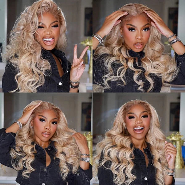 Bundles of Roses Blonde with Brown Highlights P10/613 Body Wave Ready To Wear Glueless Wig