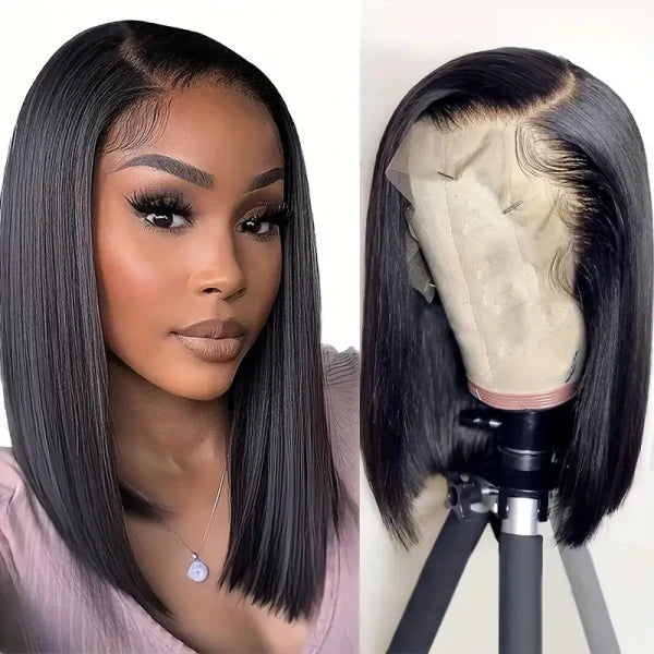 Glueless Wigs Straight Bob Wig 13x4 HD Lace Frontal Wig Human Hair Wigs Pre Cut Lace