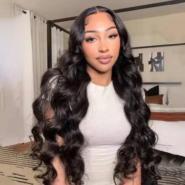 Bundles of Roses 13x6 Lace Front Wigs Glueless Body Wave Human Hair Wig 40 Inch 180% Density HD Transparent Lace Wigs